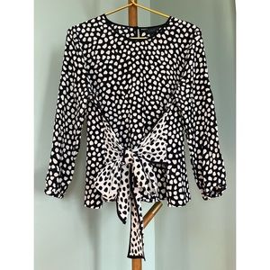 J. Crew Petite Tie-Front Silk Top